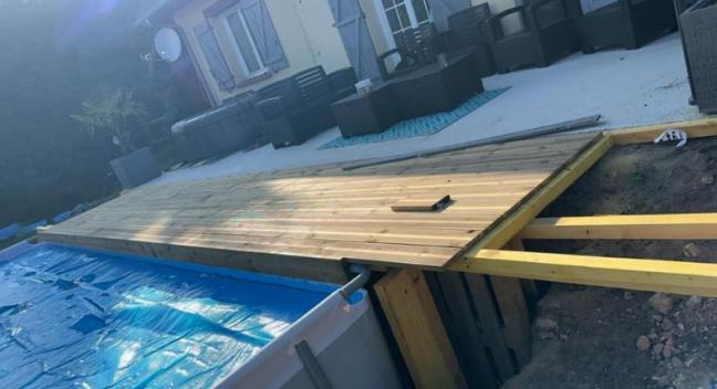 terrassement bois piscine partie 1