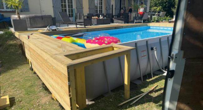 terrassement bois piscine partie 2